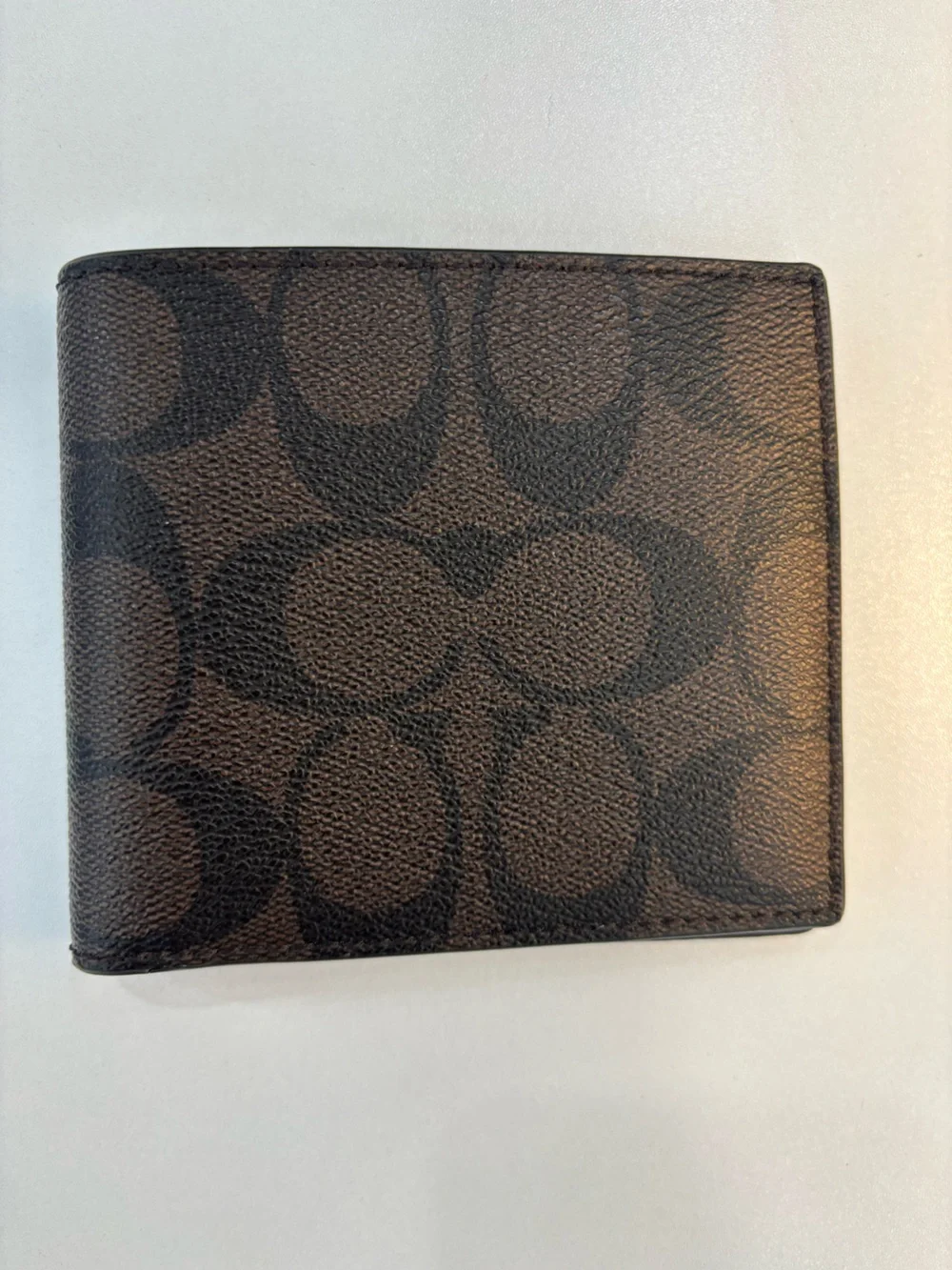 Coach Dark Brown Signature Bifold Wallet